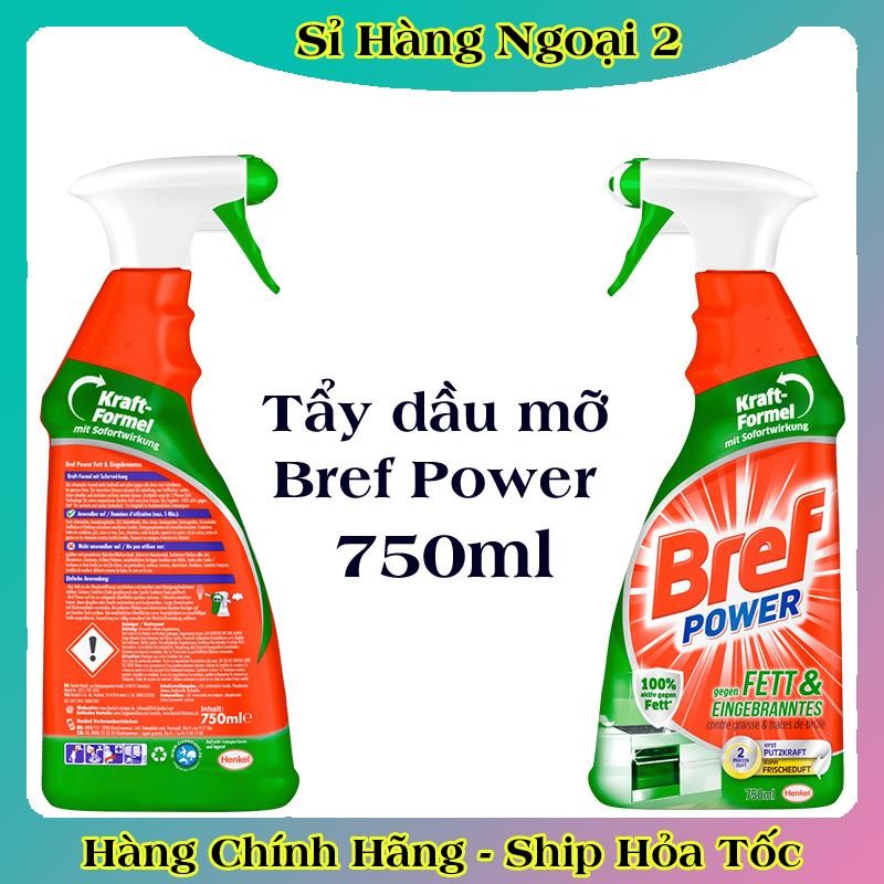 [Mẫu mới nhất] Chai Xịt Tẩy Dầu Mỡ Nhà Bếp Bref Power Dung Tích 750ml Dùng Được Cho Máy Hút Mùi, Lò Nướng
