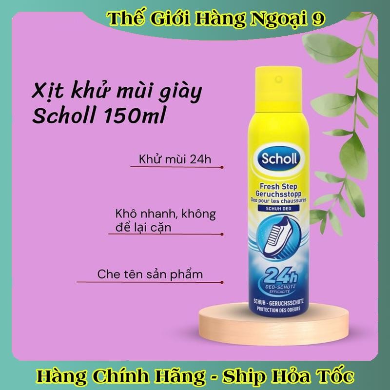 Xịt khử mùi hôi chân và giày Scholl – Nội địa Đức Đủ Bill