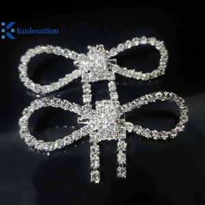 Kudosation Thời Trang Sáng Bóng Kim Cương Giả Nơ Khóa Ngọc Trai sel Pin Khóa DIY May Giày Túi Đính Phụ Kiện Cưới Quà Tặng