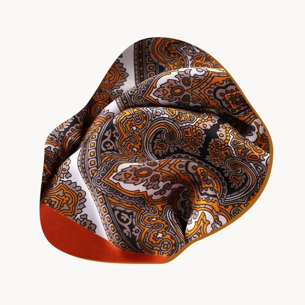 Khăn Chui Đầu JKDESIGN, Khăn Lụa In 110x110cm, Thời Trang Nữ Thương Hiệu Sang Trọng Designe Khăn Tay Lớn