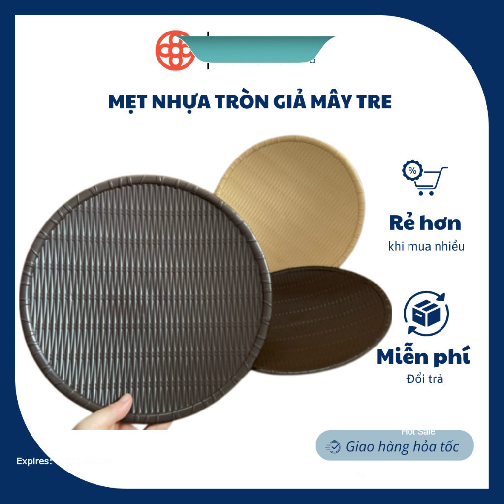 Mẹt nhựa tròn giả mây tre⚡️GIÁ SỐC⚡️Đĩa mẹt tròn đựng bún đậu,đồ ăn vặt Việt Nhật (21,23,26,32,35cm)