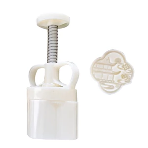 Cc Bánh Trung Thu Khuôn ABS Bánh Ngọt Khuôn Tay Bấm Bánh Quy Tem Cho Người Yêu Làm Bánh