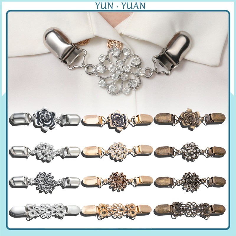 [Yunyuan] Khăn choàng Kẹp Áo len cổ điển Châu Âu và Mỹ Kẹp khăn quàng cổ nữ Khóa chống lộ Trâm cài cổ Khăn quàng cổ Phụ kiện hợp kim chất lượng cao Phù hợp với quần áo