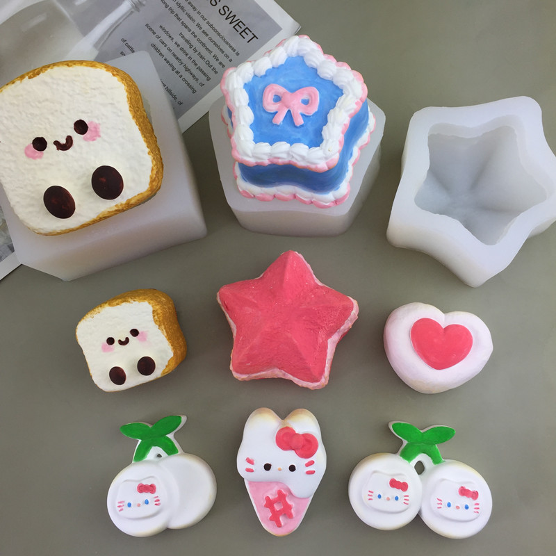 Xingx Mèo Nón Anh Đào Bánh Mì Nướng Mô Hình Khuôn Silicon Mochi Đồ Chơi Khuôn Trái Tim Chocolate Khuôn Thơm Thạch Cao Khuôn Trang Trí Bánh Dụng Cụ Nướng Bánh