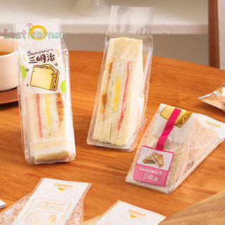 [Lostcorner] 100 Chiếc Sandwich Nhựa Bao Bì Túi Tam Giác Trong Suốt Cho Bánh Mì Mông Túi Trang Trí Tiệc Sinh Nhật Điều Trị [Mới]
