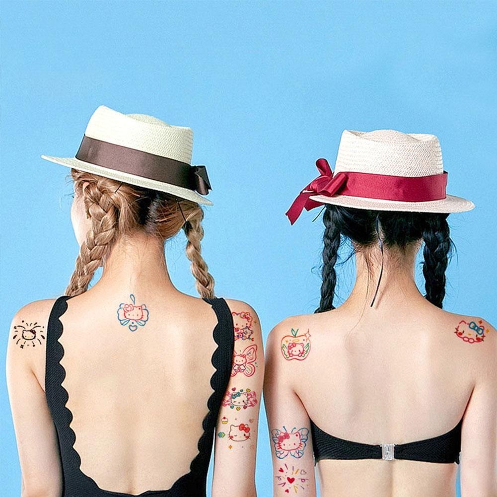 Hình Xăm Hoạt Hình Dán Kawaii Sanrio Hello Kitty Hình Xăm Chống Thấm Nước L6z7