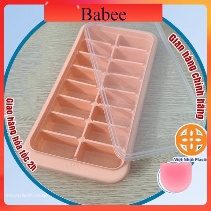 Khay đá, khuôn thạch 16 viên có nắp (MS:6934) Việt Nhật - Khay chia đồ ăn dặm cho bé -Buôn rẻ 01287
