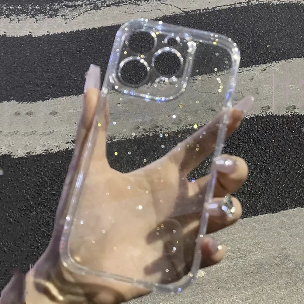 Ốp Điện Thoại Sáng Bóng Lấp Lánh Đơn Giản Cho iPhone 17 Pro Max 17 Air 16 Plus 15 14 13 12 11 Pro Max Bảo Vệ Toàn Diện Vỏ Acrylic Chống Sốc