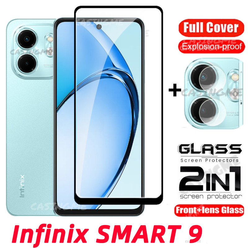 Infinix Smart 9 2024 2in1 Phim bảo vệ màn hình Bảo vệ màn hình điện thoại trong suốt cho Infinix Smart 10 Plus 10 HD Smart9 9Smart Pro Plus 4G 5G 2024 Kính cường lực Ống kính máy ảnh