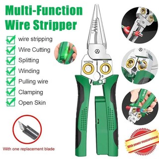 Dây Stripper Crimper Máy cắt cáp khoan 8 trong 1 Máy cắt cáp khoan bằng thép không gỉ Kìm điện đa chức năng cho cáp điện Tước antirtvn