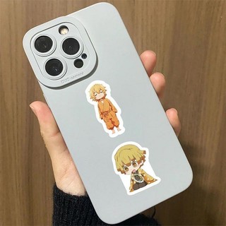 60pc Q Edition Agatsuma Zenitsu Miếng Dán DIY Laptop Điện Thoại Hành Lý Cốc Anime Demon Slayer Miếng Dán