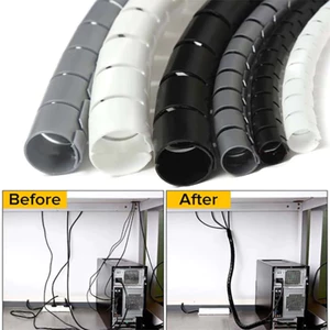 Ống nhựa xoắn dây nhựa quấn gọn bảo vệ dây điện ống ruột gà ruột mèo phi 8mm ~ 20mm màu đen/trắng-GIOVA