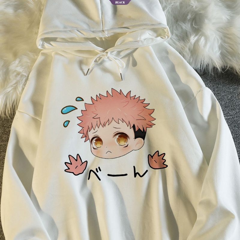 Jujutsu Kaisen Đồng thương hiệu Áo len có mũ trùm đầu mùa xuân thu Satoru Gojo Anime Phim hoạt hình Nhật Bản Áo khoác thứ cấp nam nữ [BL]