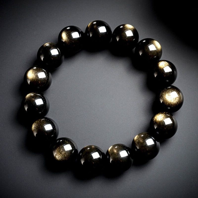 8A Lớp Nguyên Chất Tự Nhiên Hai Mắt Bạc Obsidian Vàng Obsidian Obsidian Vòng Tay Nam Nữ Pha Lê Hạt Vòng Tay Chuyển Tiền