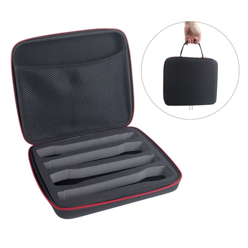 Redbaiaa1 Túi Bảo Quản Di Động Cho Micro Hộp Sắp Xếp Mic 4 Khe Chống Sốc