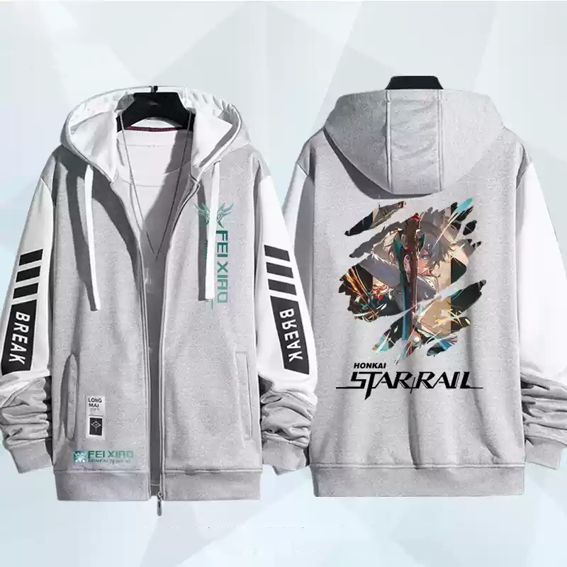 Siy7 Honkai Star Rail Feixiao áo khoác dây kéo Áo khoác cardigan áo len Unisex dài tay Top Cosplay