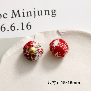 Túi vải kẻ caro Giáng sinh mới mùa đông với quả bóng treo DIY, phụ kiện tóc bằng nút bông, chất liệu bông tai bán buôn