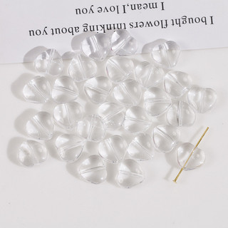 Bông tai hạt thủy tinh hình trái tim nhỏ trong suốt đa năng ngọt ngào, vòng tay, phụ kiện trang sức DIY bán buôn