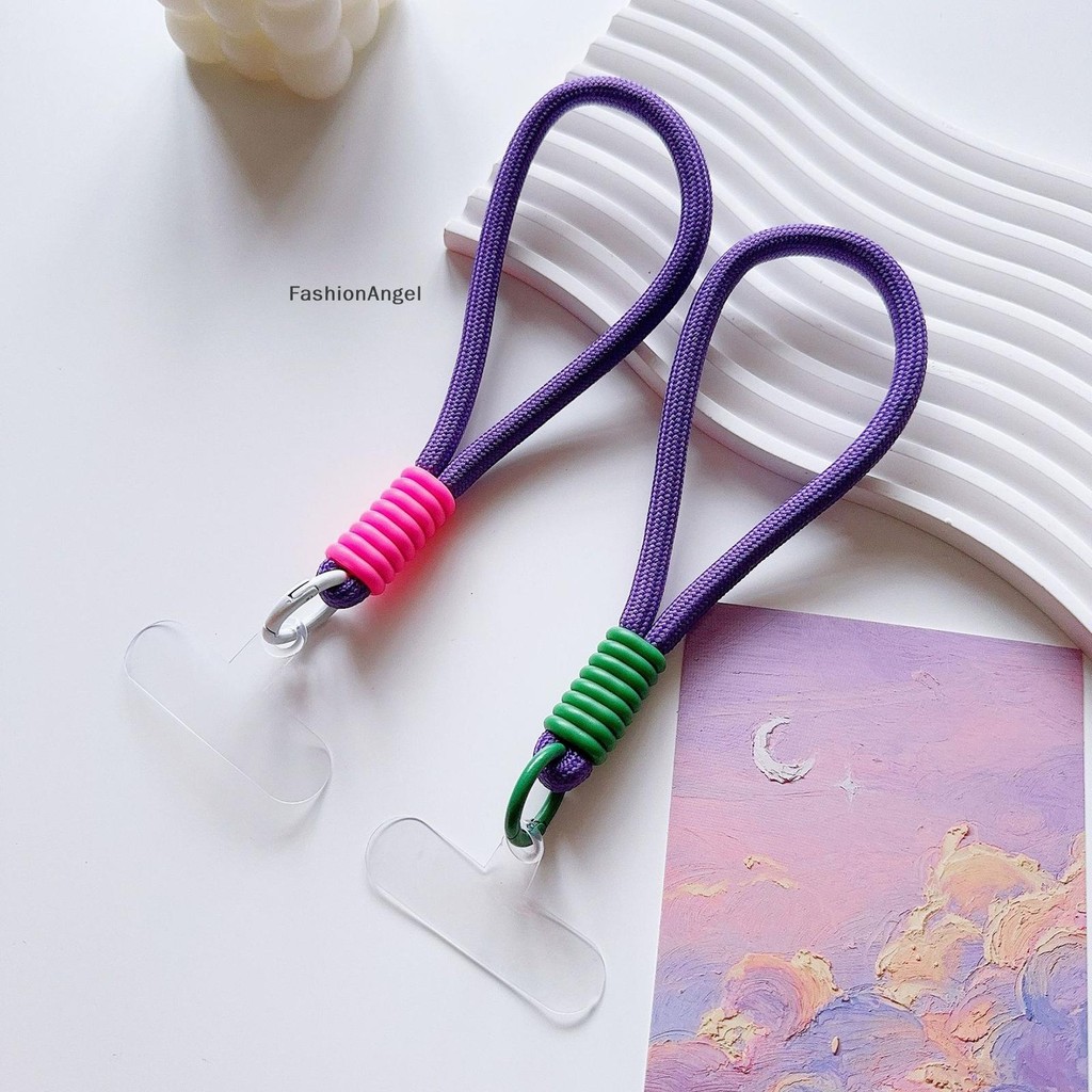 Fashionangel Dây Điện Thoại Di Động Có Miếng Đệm Dệt Cổ Tay Nước Túi Mặt Dây Chuyền Nhiều Màu Sắc Đơn Giản Đa Năng Quà Tặng Móc Khóa Dành Cho Nam Nữ Học Sinh VN