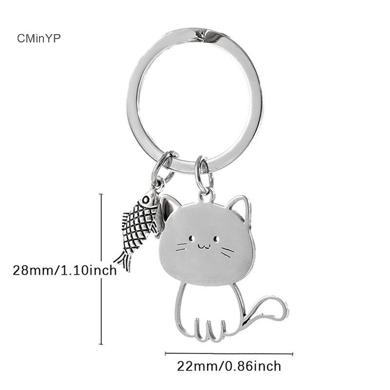 Cyp Vui Hoạt Hình Cá Móc Khóa Túi Cặp Đôi Tình Nhân Thép Không Gỉ Móc Khóa Đáng Yêu Mặt Dây Chuyền Ngày Lễ Valene Vinh Quang Món Quà Trang Sức