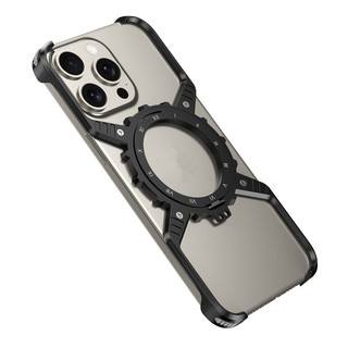 [Jlk] Ốp điện thoại đế phát sáng từ tính bằng kim loại sang trọng cho iPhone 14 13 15 16 Pro Max Plus Vỏ ốp lưng không vành bằng nhôm rỗng