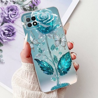 Dành Cho OPPO A53 5G Ốp Lưng Hoa Đẹp Đá Cẩm Thạch Mềm Mại Trong Suốt Silicon Điện Thoại Cho OPPO A72 A73 5G CPH2161 Vỏ Chống Sốc