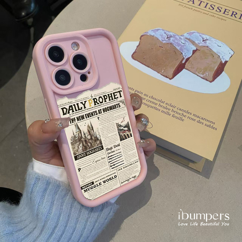 ibumpers Ốp Điện Thoại iPhone Harry Potter Daily Prophet Pattern Ốp Lưng Dày Dặn Silicon Mềm Chống Rơi Chống Sốc Cho IPhone 16 15 14 12 13 11 Pro Max IP 7 8 Plus X XS XR