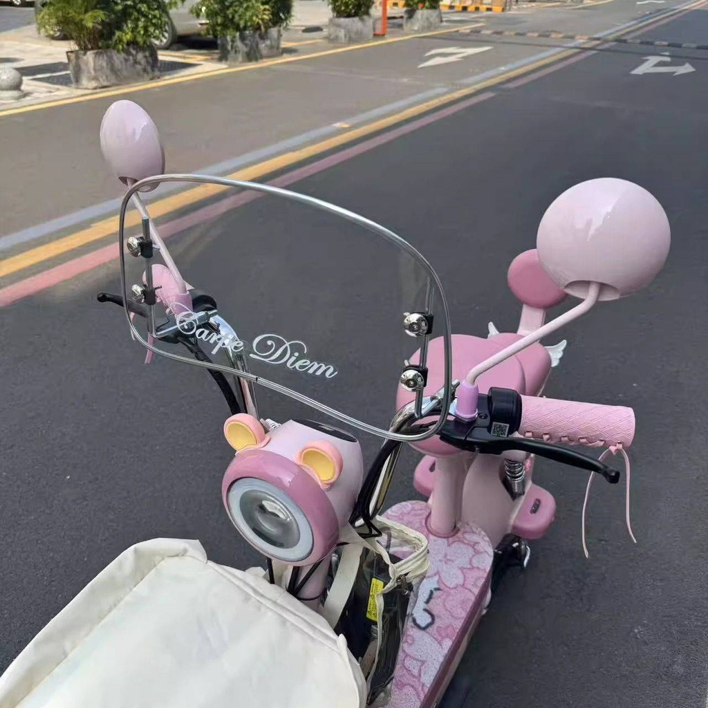Dễ Thương KT Mèo Xe Điện Gương Chiếu Hậu Pin Xe Gương Tròn Emma Di Đuôi Đa Năng Đảo Chiều Gương Phản Quang