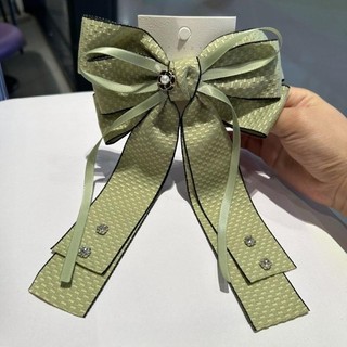 Kẹp tóc nơ lớn hai lớp ruy băng vintage, phụ kiện tóc nữ đẹp cho mùa xuân