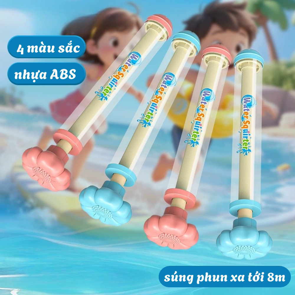 Súng Nước Trẻ Em Cầm Tay Đồ Chơi Mùa Hè, Súng Bắn Nước Tạo Hiệu Ứng Pháo Hoa Đu Trend Vui Nhộn