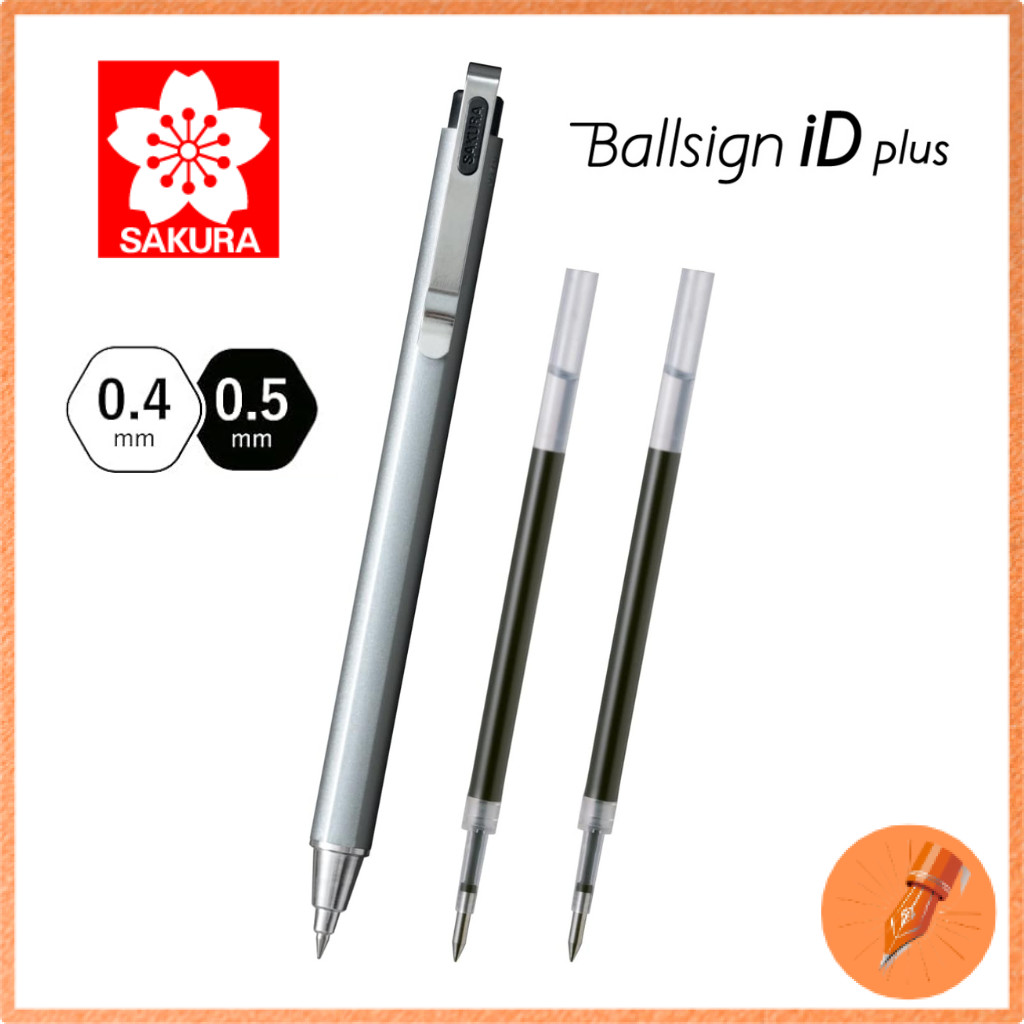 Sakura Crepas Gel Ink Ball Sign iD Plus Pure Black 0.4mm/ 0.5mm and 2 ...