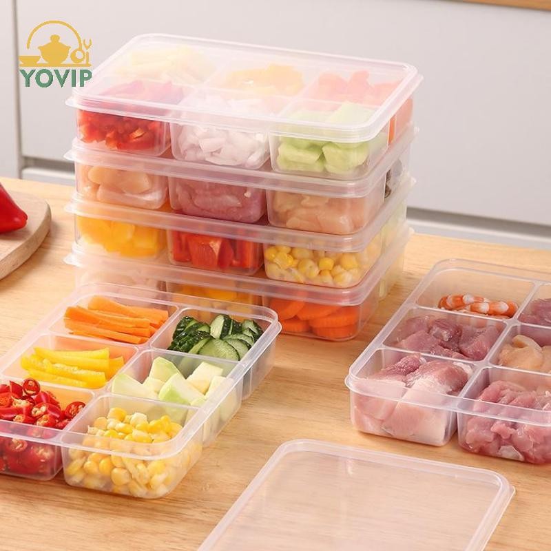 YOVIP Trong Suốt 6 Lưới Tủ Lạnh Hộp Bảo Quản Thịt Dung Tích Lớn Ngăn Đựng Thực Phẩm Dụng Cụ Nhà Bếp VN