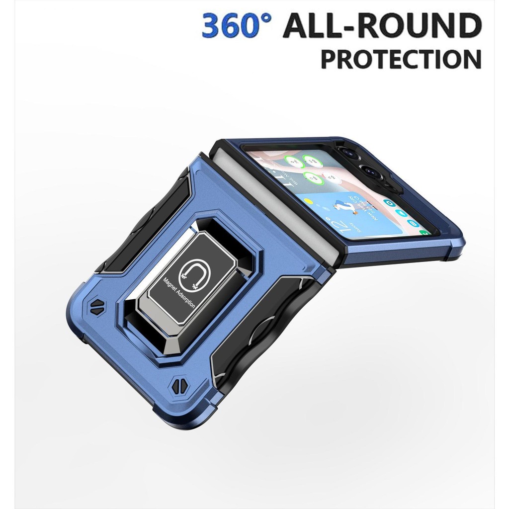 Thích hợp cho Samsung Galaxy ZFlip7 5G Mecha Giá đỡ nhẫn đeo tay Vỏ điện thoại cho Flip6 zflip5 zflip4 zflip3 Giá đỡ nhẫn Vỏ cứng Vỏ bảo vệ chống sốc