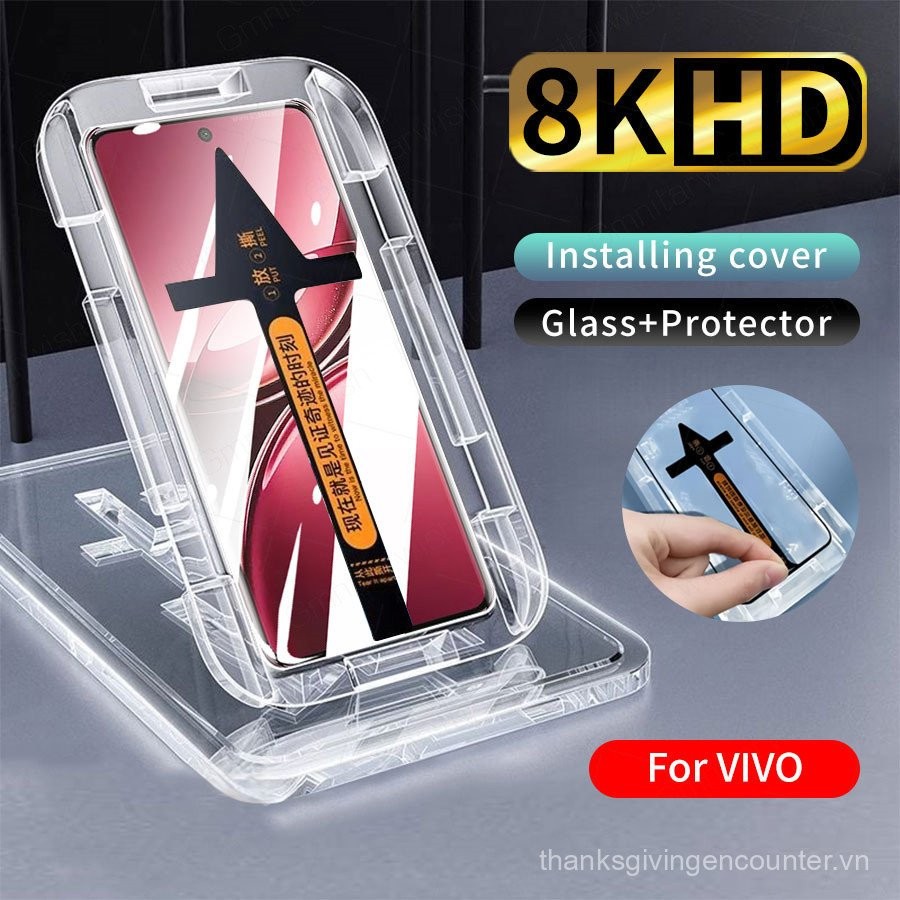 Lắp đặt một cú nhấp chuột Kính cường lực Full Cover cho VIVO V50 V40 V30e V29 V27e V25e V23e V21e V20 V19 V17 V15 V11i Pro 4G 5G WUHA
