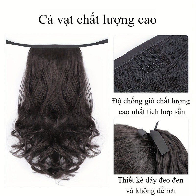 Tóc Giả Đuôi Ngựa Xoăn Dài Có Dây Buộc Hình Hoa Lê Gợn Sóng thời trang - Phong cách băng thanh lịch