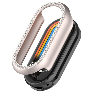 Ốp Lưng Cứng Cho Xiaomi Smart Band 10 Ốp Lưng Có Kim Cương Pha Lê Kính Cường Lực Bảo Vệ Màn Hình Bảo Vệ Toàn Diện Cho Miband 10 9 8 NFC Gốm Sứ