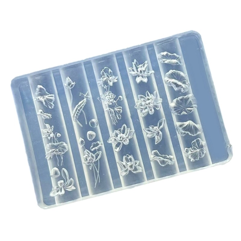 Mẫu chạm khắc silicon có thể tái sử dụng Wellb cho nghệ thuật làm móng 3D và đồ trang trí DIY