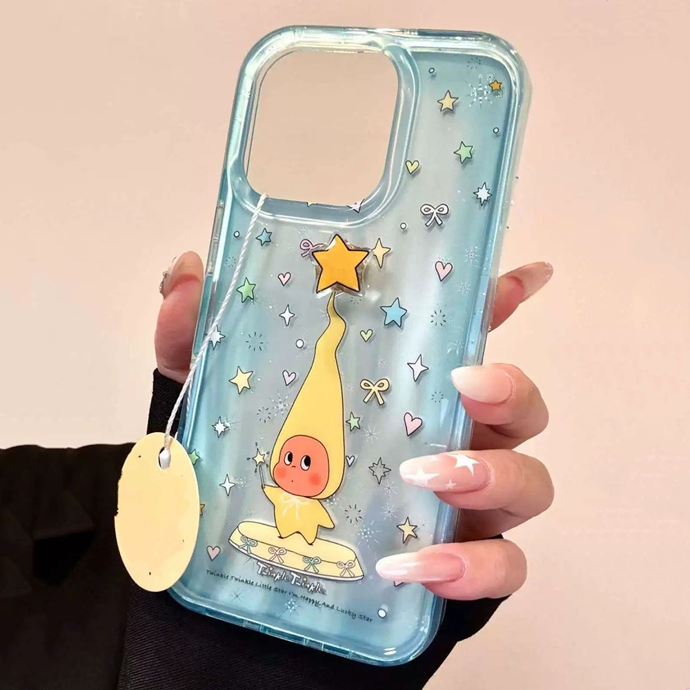 Ốp điện thoại hình ngôi sao xoay 3D cho iPhone 17 Pro Max 17Air 16 Plus 15 14 13 12 11 Vỏ bảo vệ chống sốc