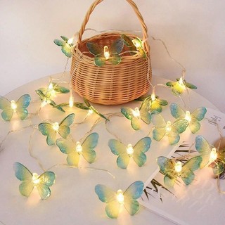 10LED Đèn dây bướm màu vàng tím chạy bằng pin Thích hợp cho gia đình Trang trí tiệc sinh nhật ngoài trời trong nhà