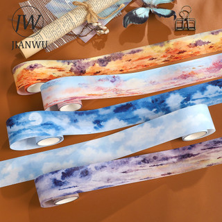 JIANWU 40mm * 200cm Vintage Nhiều Màu Sắc Bầu Trời Mây Phong Cảnh Chất Liệu Cắt Băng PET Sáng Tạo DIY Sổ Lưu Niệm Văn Phòng Phẩm