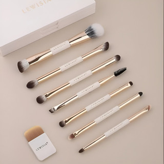 LEWISIA Bộ Cọ Trang Điểm Hộp Magic Box Series Ba Gấp Hai Lớp Di Động Hai Đầu Tóc Mềm Phấn Mắt Bộ Gương