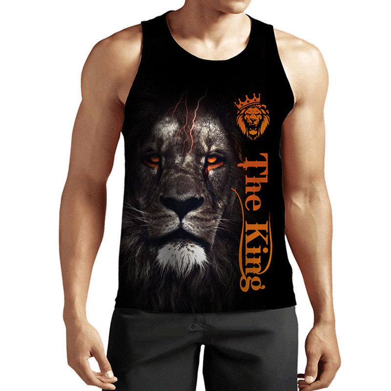 Mùa Hè 2025 Áo Vest Top Cổ Tròn Không Tay, In Kỹ Thuật Số 3D