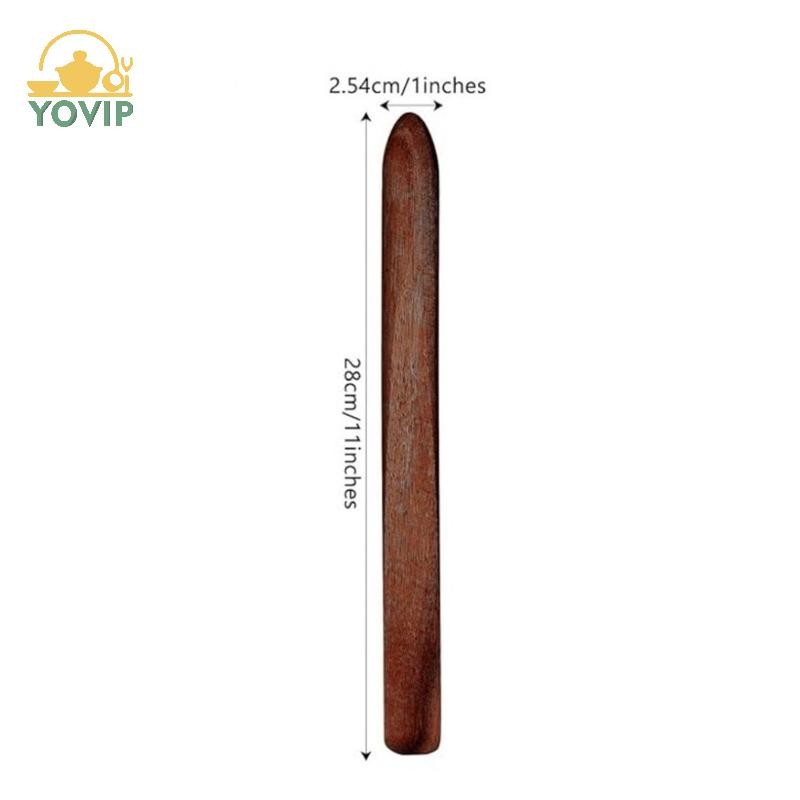 YOVIP 11 Inch Gỗ Bột Chua Bánh Mì Trộn Khuấy Dính Spurtle Gỗ Bột Đậu Nành Bánh Mì Dụng Cụ Làm Mái Chèo Khuấy Dính VN