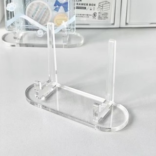 MEGOCE 1 Giá đỡ huy hiệu acrylic, Giá đỡ hiển thị trong suốt lưu trữ acrylic, ​ Giá trưng bày thẻ trang trí máy tính để bàn trong suốt HD