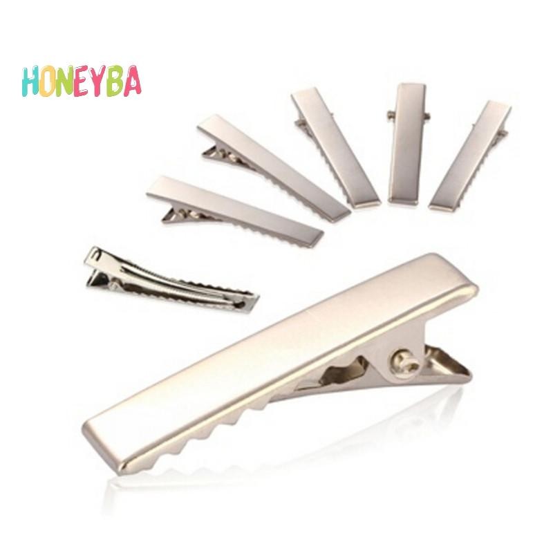 < Honeyba > 50 Kẹp Tóc Kim Loại Phẳng Bạc Thời Trang Prong Kẹp Tóc Bằng Kim Loại Kẹp Tóc