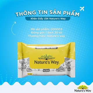Khăn Giấy Ướt Nature's Way Không Mùi - Bịch 30 Tờ