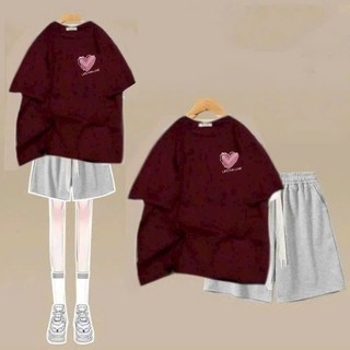 TỔNG HỢP CÁC MẪU QUẦN ĐÙI CỘC TRƠN + MIX ÁO PHÔNG  -in trái tim ngực chữ LIFE FOR LOVE-