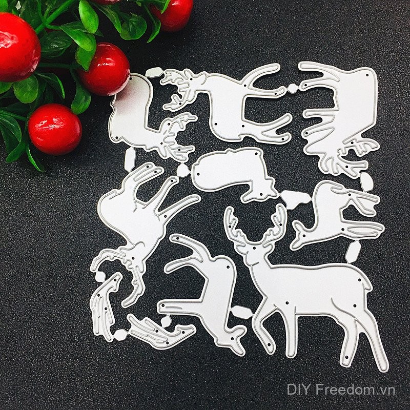 Sika Hươu Fawn Kim Loại Cắt Thép Carbon Khuôn Sổ Lưu Niệm Dập Nổi Khắc Bản Mẫu Giấy Trẻ Em Thủ Công Câu Lạc Bộ Cắt Chết Album Ảnh Thiệp Chúc Mừng Trang Trí