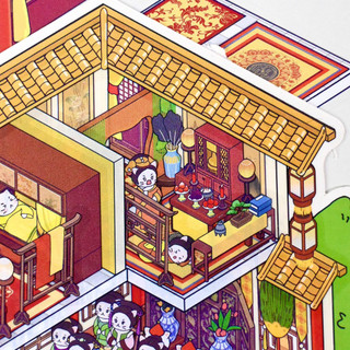 ENWEI 4 Cái [Meow Legend Series] Cổ Điển Thu Nhỏ Cảnh Phong Cảnh Dán Handmade DIY 2.5d 3D Dán Xếp Hình Miếng Dán Chất Liệu PET Sổ Lưu Niệm Bộ