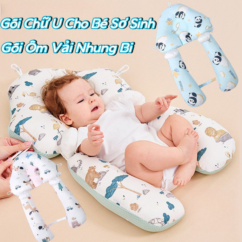 Gối Chữ U Cho Bé Sơ Sinh,Gối Chữ U Chân Rời Đa Năng,Chống Méo Đầu Mềm Mại Giúp Bé Ngủ Ngon